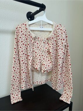 Parke x Target Floral Button-Front button Top and matching bottoms